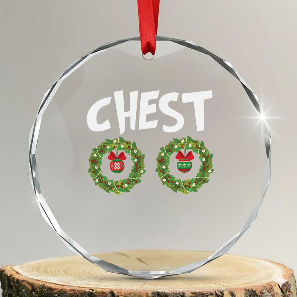 Funny Xmas Couple Crystal Glass Ornament Chest Nuts Bauble Xmas Wreath TS11