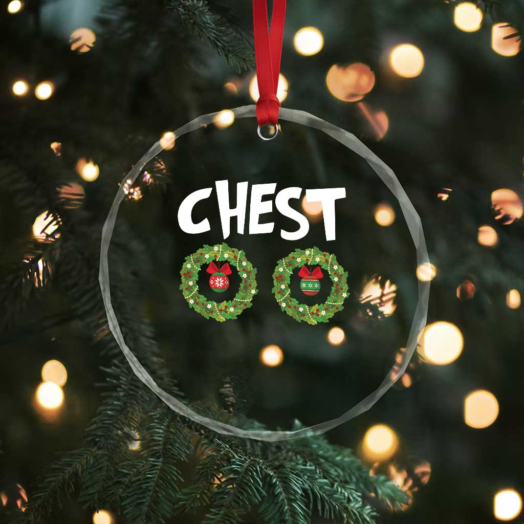 Funny Xmas Couple Crystal Glass Ornament Chest Nuts Bauble Xmas Wreath TS11