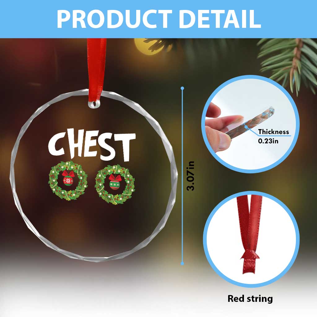 Funny Xmas Couple Crystal Glass Ornament Chest Nuts Bauble Xmas Wreath TS11