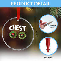 Funny Xmas Couple Crystal Glass Ornament Chest Nuts Bauble Xmas Wreath TS11
