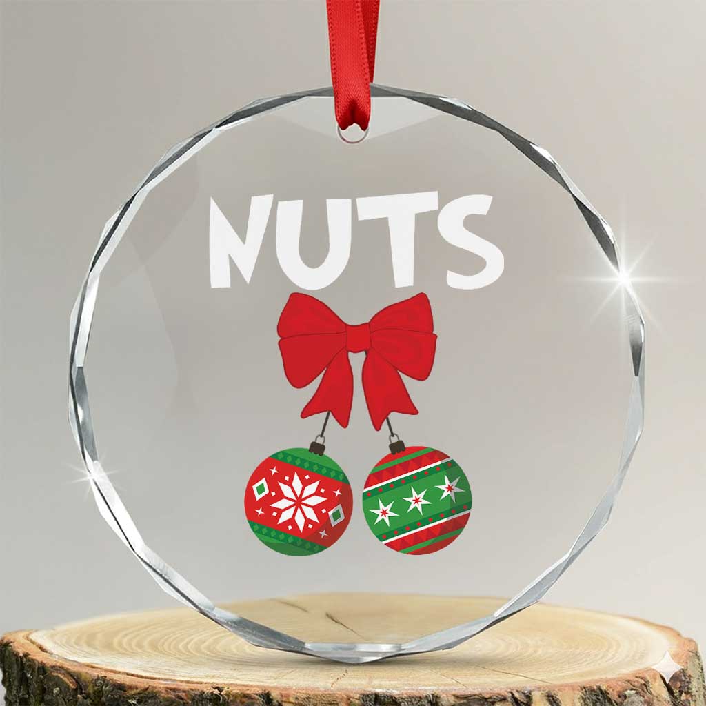 Funny Xmas Couple Crystal Glass Ornament Chest Nuts Baubles TS11