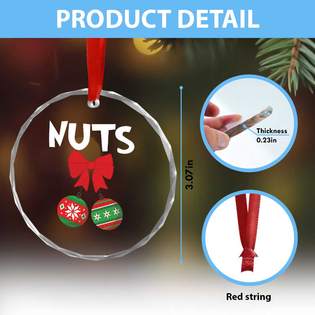 Funny Xmas Couple Crystal Glass Ornament Chest Nuts Baubles TS11