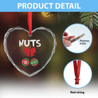Funny Xmas Couple Heart Crystal Glass Ornament Chest Nuts Baubles - Wonder Print Shop