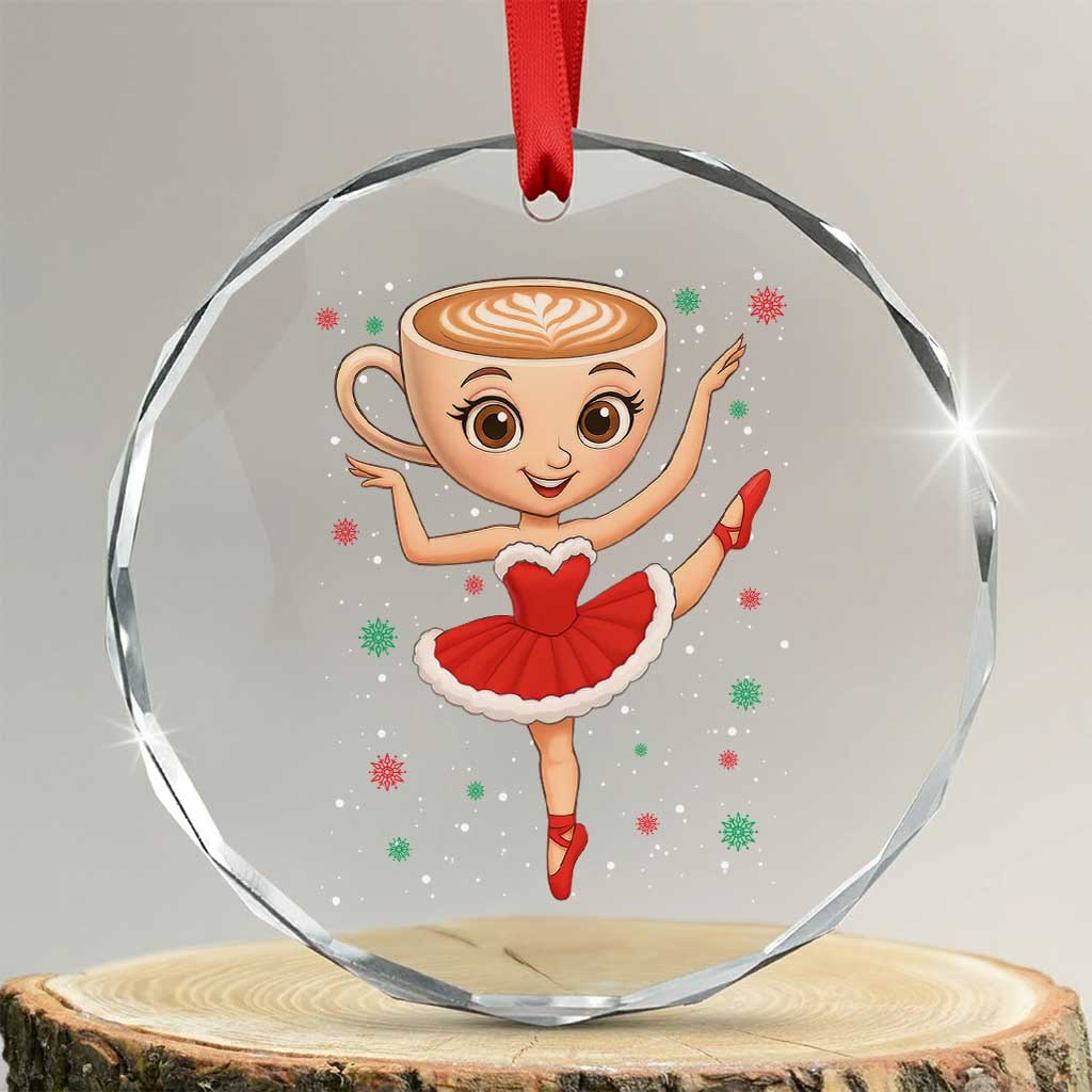 Funny Xmas Crystal Glass Ornament Ballerina Cappuccino Brainrot Meme Gift TS12