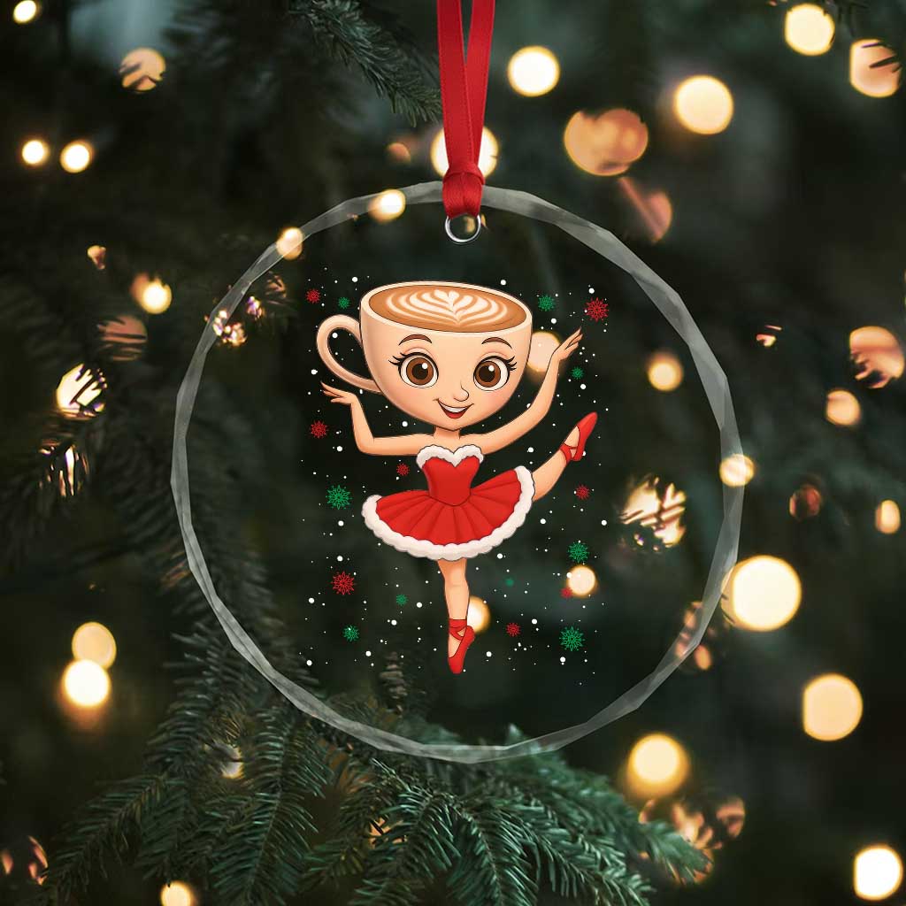 Funny Xmas Crystal Glass Ornament Ballerina Cappuccino Brainrot Meme Gift TS12