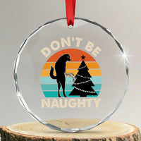 Funny Xmas Crystal Glass Ornament Don't Be Naughty Dog Peeing Christmas Tree TS09