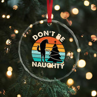 Funny Xmas Crystal Glass Ornament Don't Be Naughty Dog Peeing Christmas Tree TS09