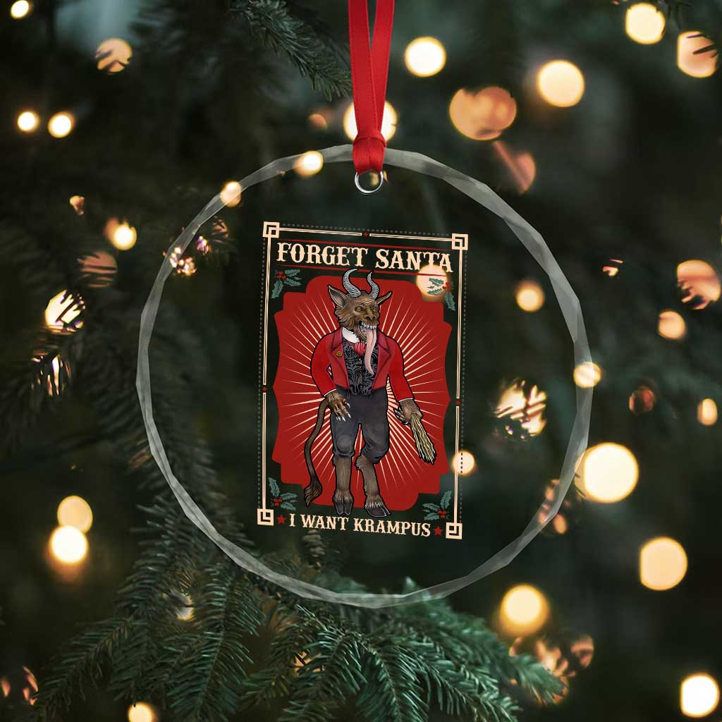 Funny Xmas Crystal Glass Ornament Forget Santa I Want Krampus TS09