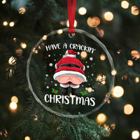 Funny Xmas Crystal Glass Ornament Have A Crackin Christmas Santa TS11