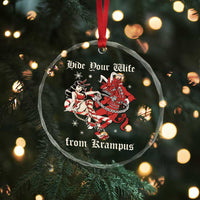 Funny Xmas Crystal Glass Ornament Hide Your Wife From Krampus TS09