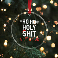 Funny Xmas Crystal Glass Ornament Ho Ho Holy Shit What A Year TS09