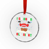 Funny Xmas Crystal Glass Ornament I Go Down All Night Santa Chimney TS11