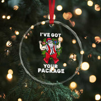Funny Xmas Crystal Glass Ornament I've Got Your Package Santa Gymer TS09