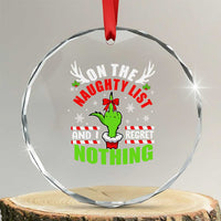 Funny Xmas Crystal Glass Ornament On The List Of Naughty And I Regret Nothing TS09