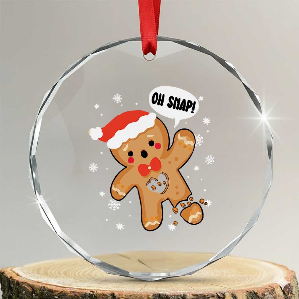 Funny Xmas Crystal Glass Ornament Op Snap Gingerbread Broken Heart TS09