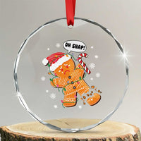 Funny Xmas Crystal Glass Ornament Op Snap Gingerbread Broken Leg TS09