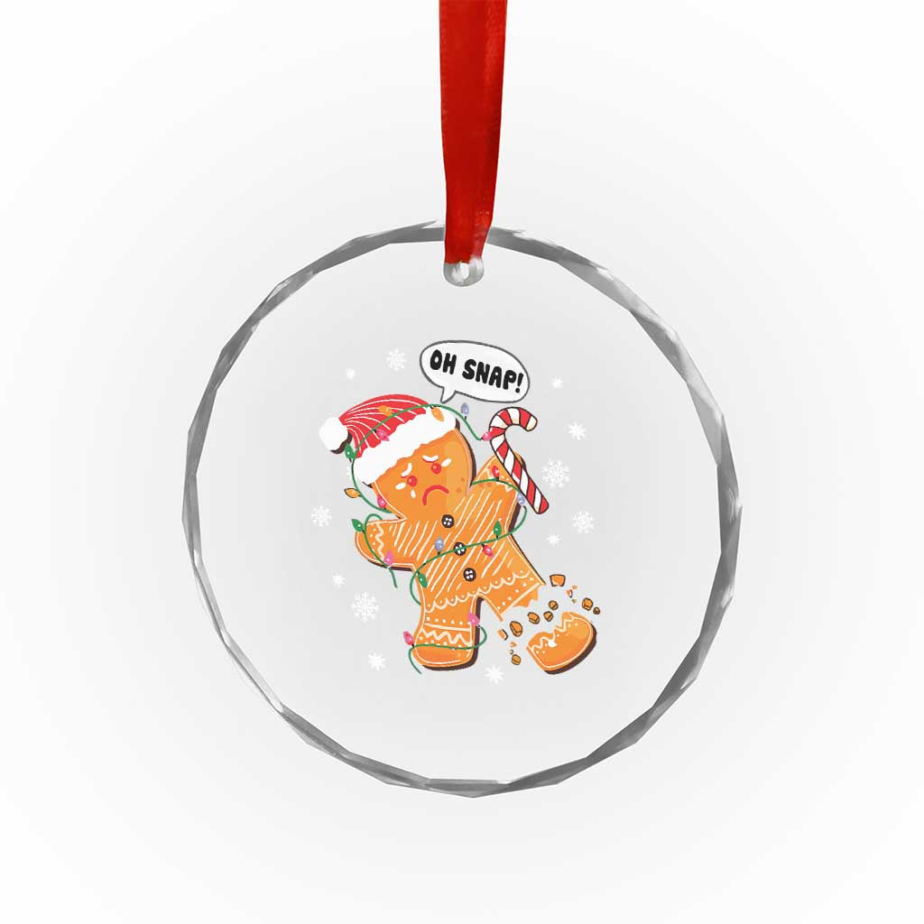 Funny Xmas Crystal Glass Ornament Op Snap Gingerbread Broken Leg TS09