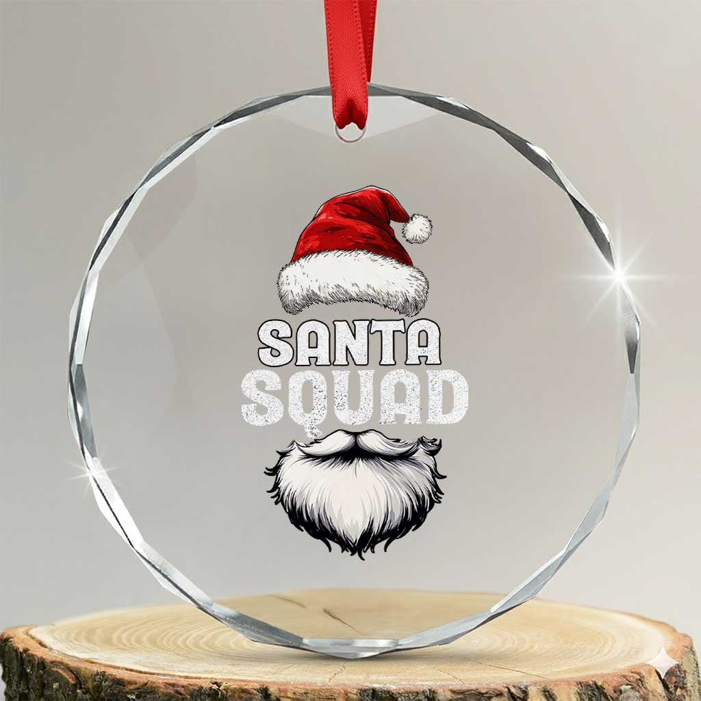 Funny Xmas Crystal Glass Ornament Santa Squad Team Family Crew TS11