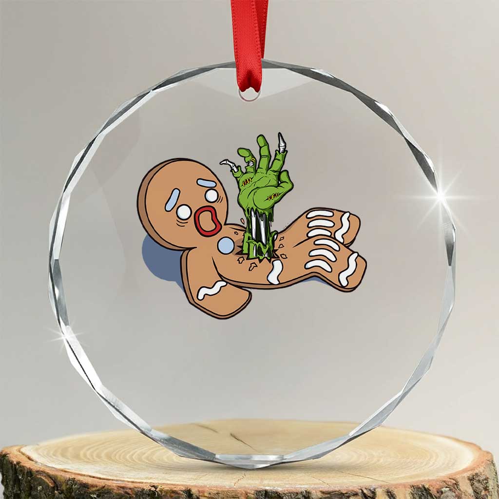 Funny Xmas Crystal Glass Ornament Scary Zombie Gingerbread Krampus Broken Cookie TS09