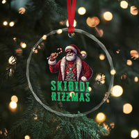 Funny Xmas Crystal Glass Ornament Skibidi Rizzmas Cool Santa Gangsta TS09