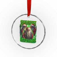 Funny Xmas Crystal Glass Ornament Skibidi Rizzmas Cool Santa Rizz TS09