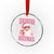 Funny Xmas Crystal Glass Ornament Skibidi Rizzmas Pink Santa Bubble Gum - Wonder Print Shop