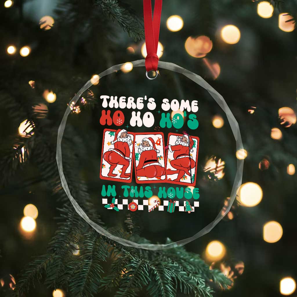 Funny Xmas Crystal Glass Ornament There Is Some Ho Ho Hos In This House Horror Character TS09