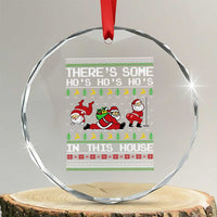 Funny Xmas Crystal Glass Ornament There's Some Horrors In This House Sexy Santa Claus Ugly Xmas TS10