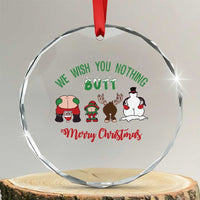 Funny Xmas Crystal Glass Ornament Wishing You Nothing Butt A Merry Christmas TS09