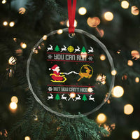 Funny Xmas Deer Hunting Crystal Glass Ornament You Can Run But You Can't Hide Santa TS11