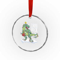 Funny Xmas Dinosaur Crystal Glass Ornament Tree Rex Dinosaur Xmas Tree TS11