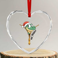 Funny Xmas Dinosaur Heart Crystal Glass Ornament Ew People Xmas Gift - Wonder Print Shop