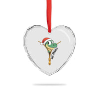 Funny Xmas Dinosaur Heart Crystal Glass Ornament Ew People Xmas Gift - Wonder Print Shop