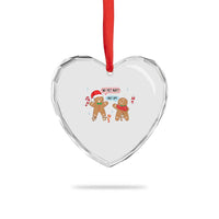 Funny Xmas Dirty Gingerbread Heart Crystal Glass Ornament Shut Up Gingerbread Just Broken Feet - Wonder Print Shop