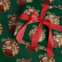 Funny Xmas Do It Lady Wrapping Paper Roll Mustache Guy Meme Santa Cosplay - Wonder Print Shop