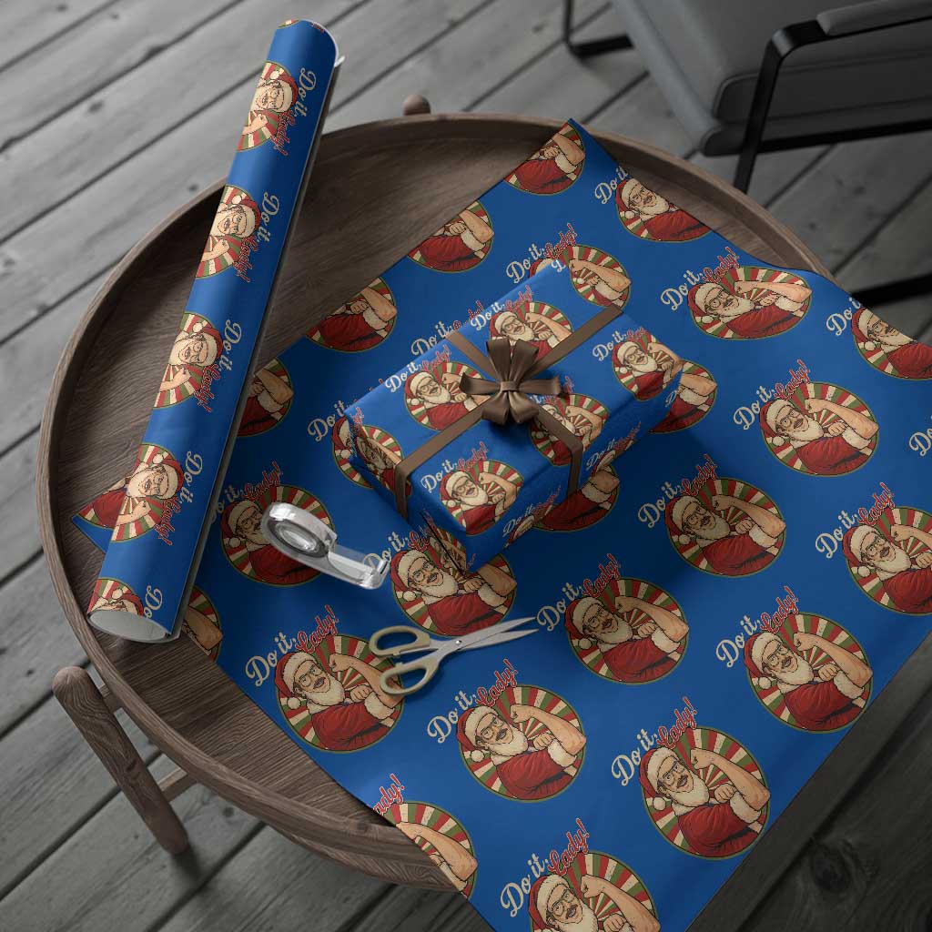 Funny Xmas Do It Lady Wrapping Paper Roll Mustache Guy Meme Santa Cosplay - Wonder Print Shop