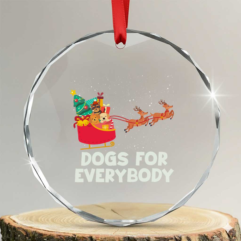 Funny Xmas Dog Crystal Glass Ornament Dogs For Everybody Sleigh TS09