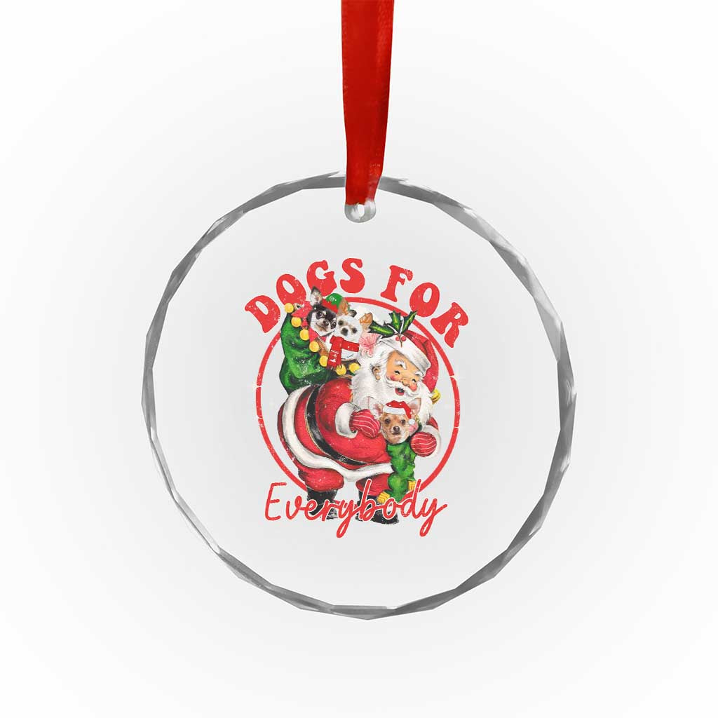 Funny Xmas Dog Owner Crystal Glass Ornament Dogs For Everybody Santa Sack Chihuahua TS11