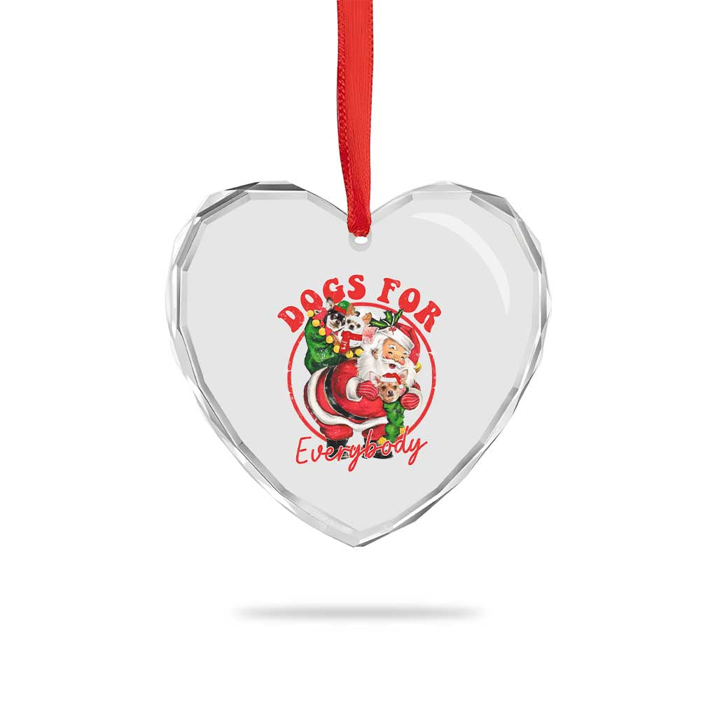 Funny Xmas Dog Owner Heart Crystal Glass Ornament Dogs For Everybody Santa Sack Chihuahua - Wonder Print Shop
