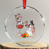 Funny Xmas Drinking Party Crystal Glass Ornament Snowman Cheer Wine TS09