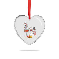 Funny Xmas Drinking Party Heart Crystal Glass Ornament Snowman Cheer Wine - Wonder Print Shop