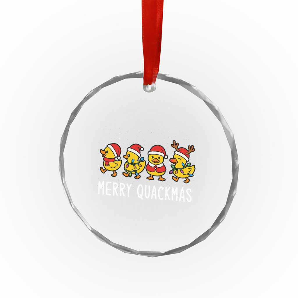 Funny Xmas Duck Crystal Glass Ornament Merry Quackmas Gift TS12