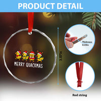 Funny Xmas Duck Crystal Glass Ornament Merry Quackmas Gift TS12