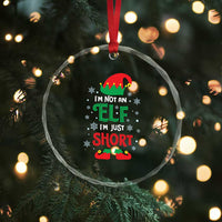 Funny Xmas Elf Crystal Glass Ornament I'm Not An Elf I'm Just Short Snowflakes TS11