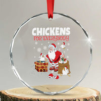 Funny Xmas Farmer Crystal Glass Ornament Chickens For Everybody TS09