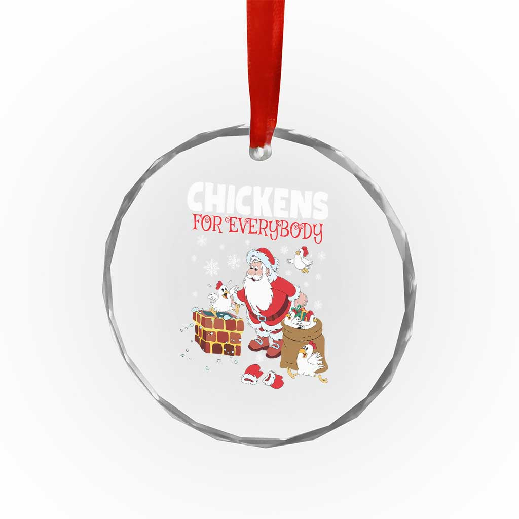Funny Xmas Farmer Crystal Glass Ornament Chickens For Everybody TS09
