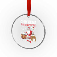 Funny Xmas Farmer Crystal Glass Ornament Chickens For Everybody TS09