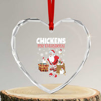 Funny Xmas Farmer Heart Crystal Glass Ornament Chickens For Everybody - Wonder Print Shop