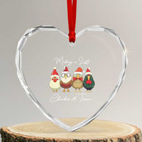 Funny Xmas Farmer Heart Crystal Glass Ornament Making A List Chicken It Twice - Wonder Print Shop