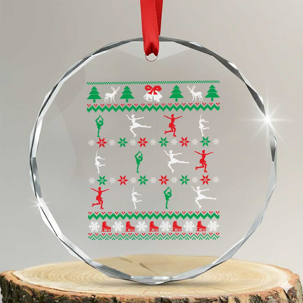 Funny Xmas Figure Ice Skating Skater Crystal Glass Ornament TS11
